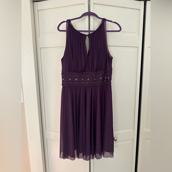 Jessica Howard Women's Twisted Midi Dress Purple Size 14W